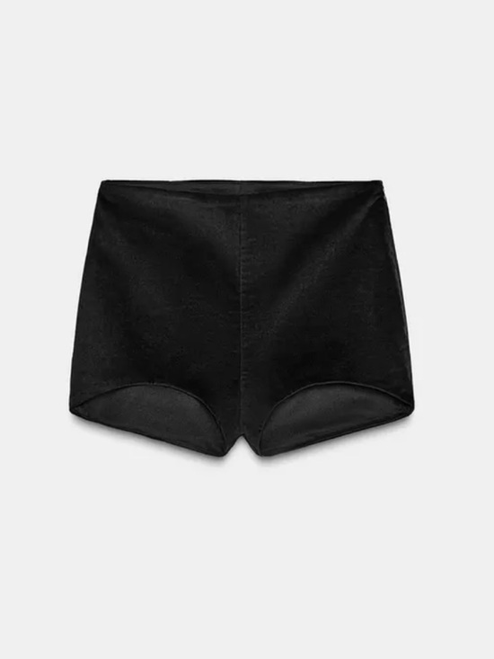 Zara Pants - Zara Mini Velvet Shorts Black